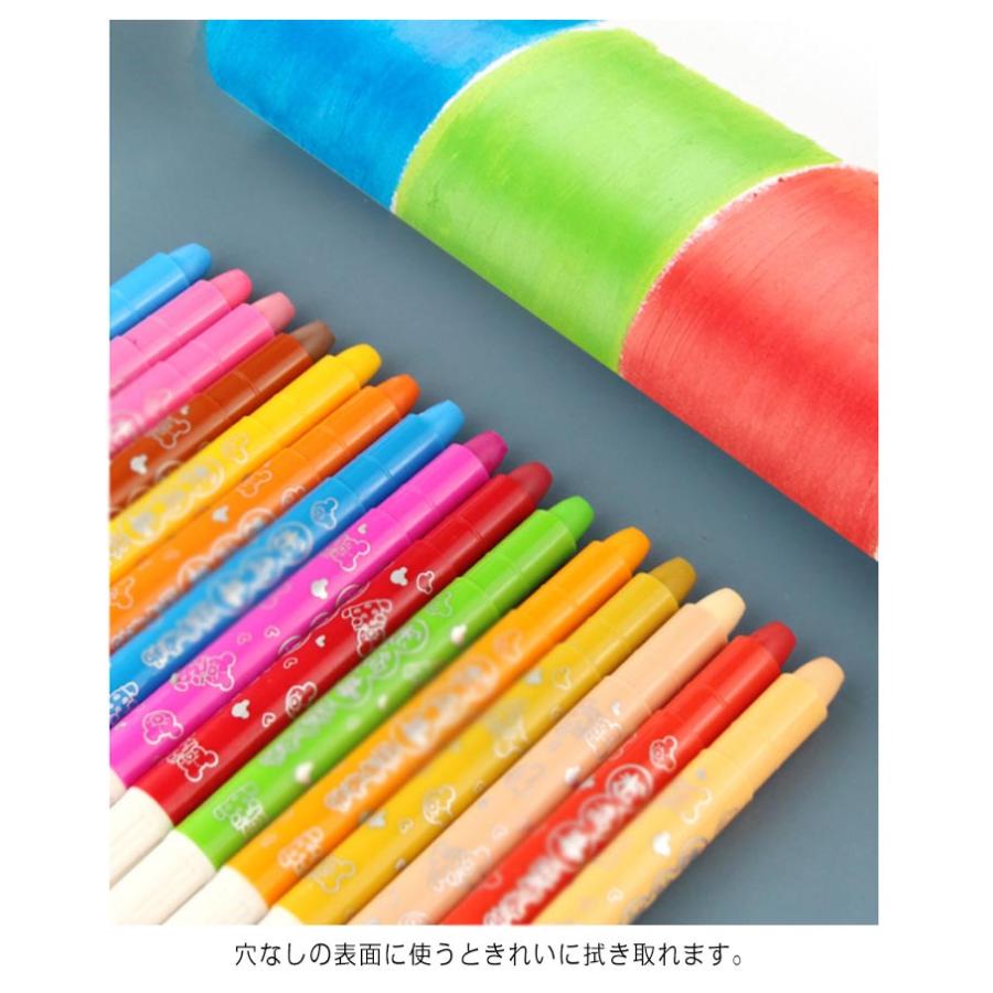 クレヨン 24色 24本セット 手が汚れない テンペラクレヨン 水性 洗える