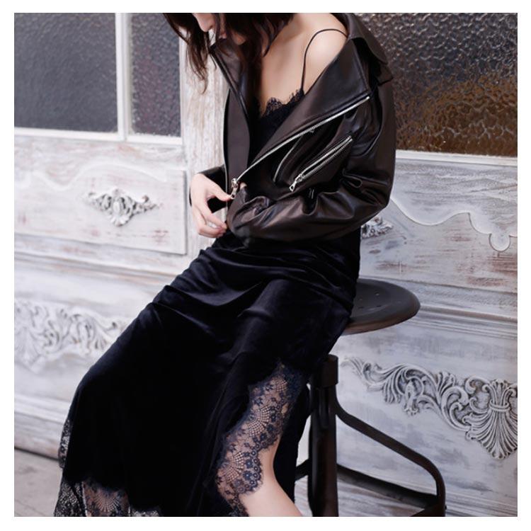 ベロアワンピース キャミソールワンピース タイトワンピース