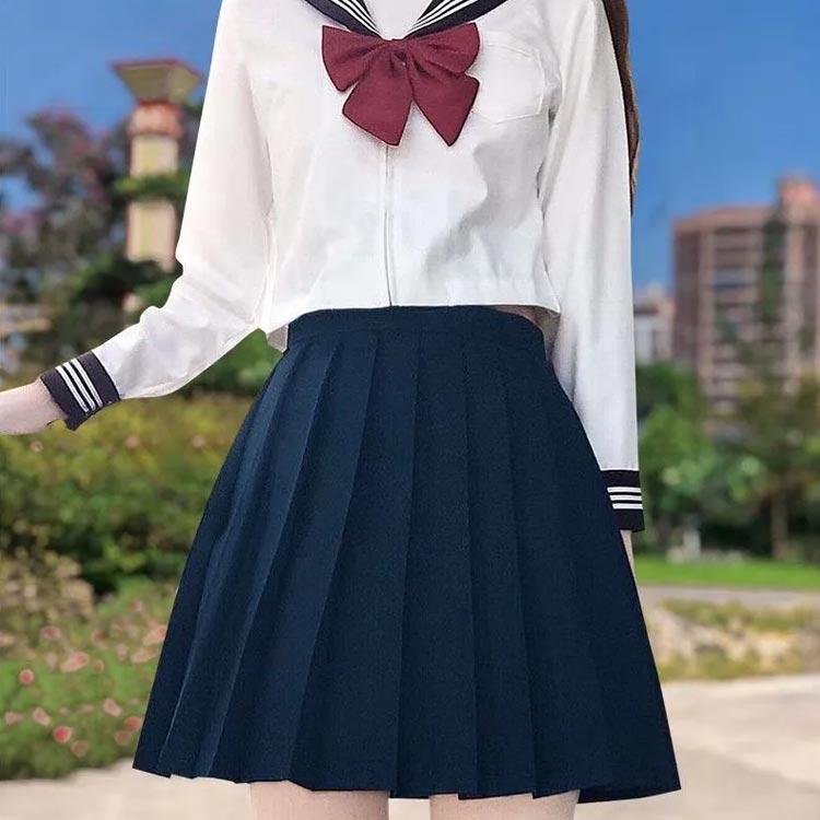 制服 スカート プリーツスクール 無地 プリーツ 膝丈 ミニ丈 ロング丈