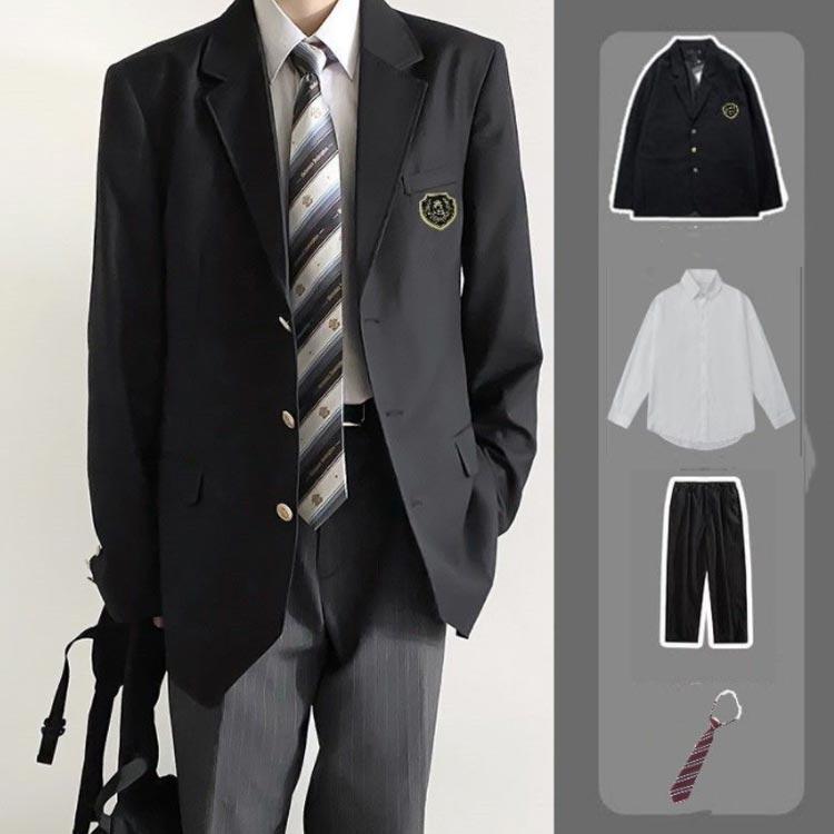 4点セット 制服 学生服 男子高生 ブレザー スクールジャケット 上下