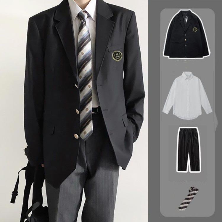 4点セット 制服 学生服 男子高生 ブレザー スクールジャケット 上下
