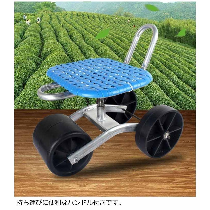 選べる3タイプ 腰掛け台車 座面高さ調節 大型タイヤ付き 回転式 作業イス ガーデンチェアー 農作業用 椅子 イス 背もたれ付き 腰掛 コロコロ移動ラ |  | 13