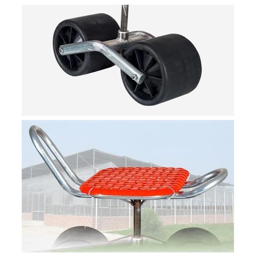 選べる3タイプ 腰掛け台車 座面高さ調節 大型タイヤ付き 回転式 作業イス ガーデンチェアー 農作業用 椅子 イス 背もたれ付き 腰掛 コロコロ移動ラ |  | 17