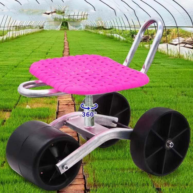 選べる3タイプ 腰掛け台車 座面高さ調節 大型タイヤ付き 回転式 作業イス ガーデンチェアー 農作業用 椅子 イス 背もたれ付き 腰掛 コロコロ移動ラ |  | 03