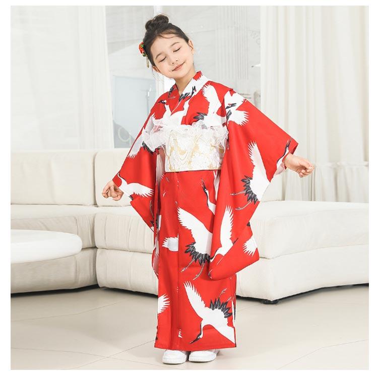 女児 女の子 5点セット 3歳 7歳 着物 キッズ 七才 レトロ 四つ身