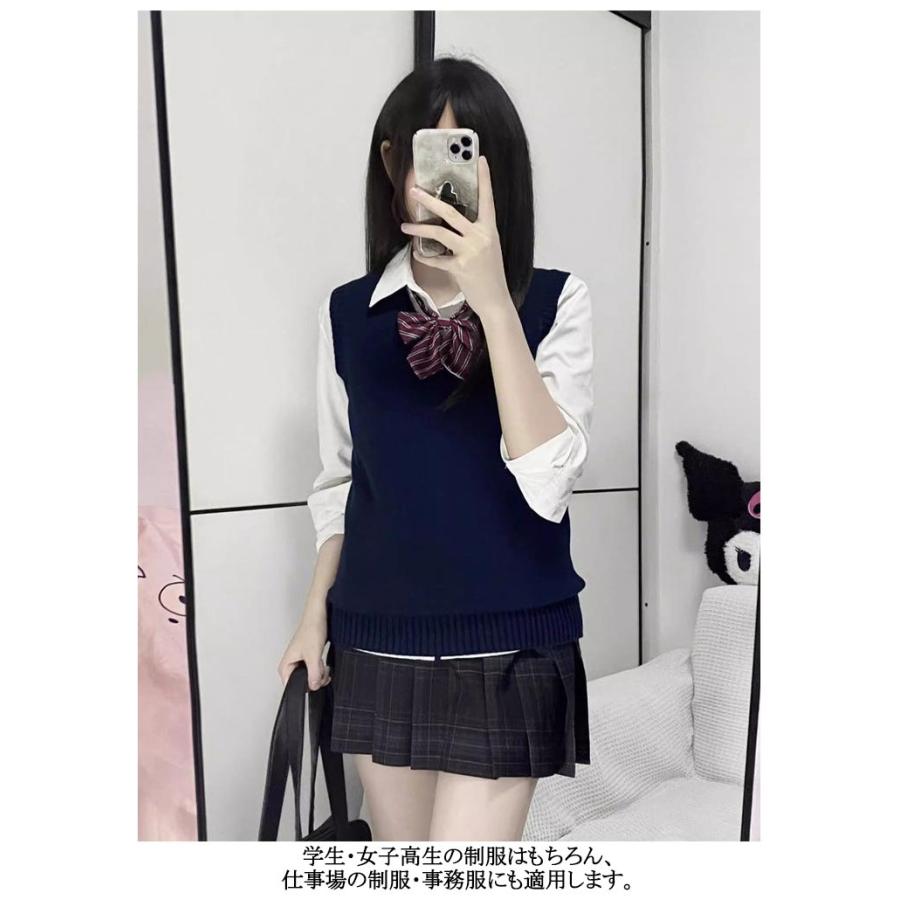 プルオーバー 全9色 制服 Vネック スクールセーター ニットベスト 無地