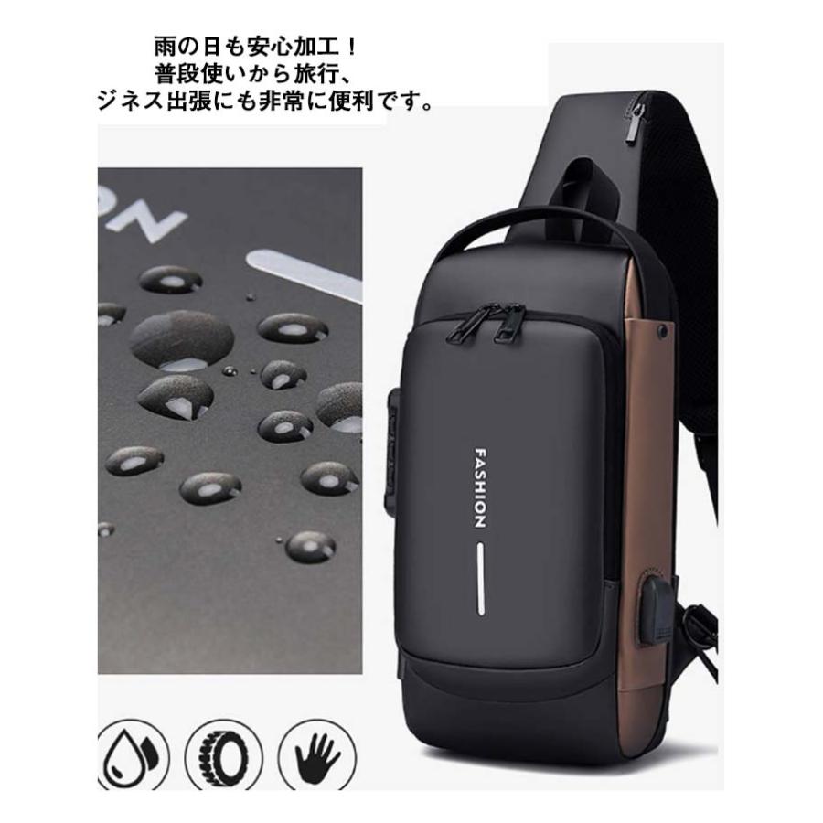 ボディバッグ メンズ 斜めがけ PUレザー ワンショルダーバッグ
