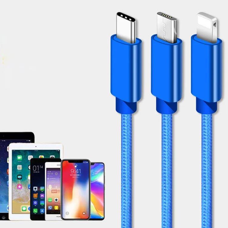 iPhone Micro USB Type-C 3in1 充電ケーブル ACアダプター 2点セット ケーブル長 1m 2m 3m アイフォン スマホ |  | 03