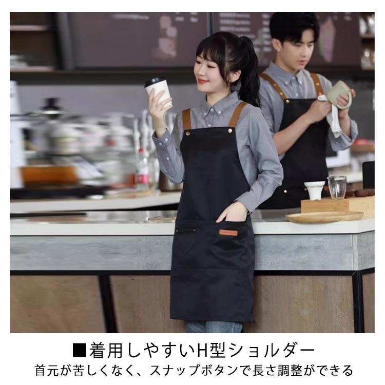 かぶるだけ キャンパス メンズ エプロン おしゃれ 多機能ポケット 撥水