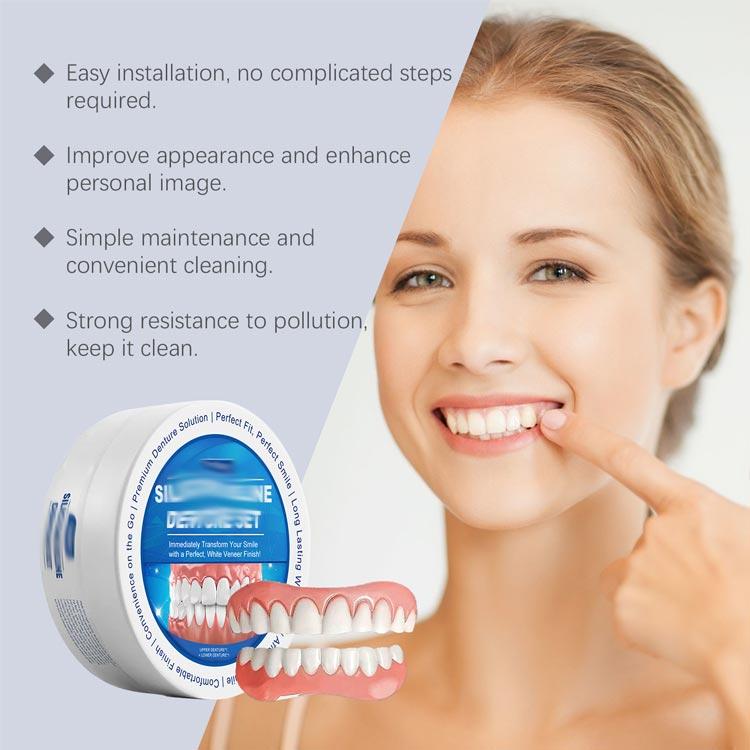 新品未使用　入れ歯　上下 上下セット 義歯 シリコン 調整可能な付け歯 着脱可能な美白付け歯