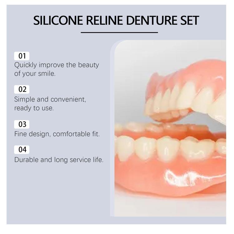 上下セット 義歯 シリコン 調整可能な付け歯 着脱可能な美白付け歯