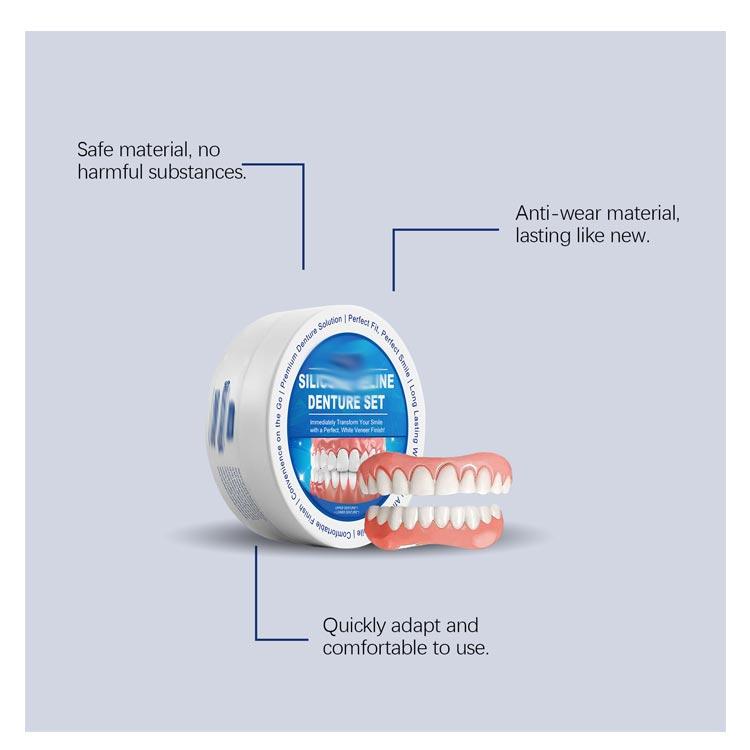 上下セット 義歯 シリコン 調整可能な付け歯 着脱可能な美白付け歯