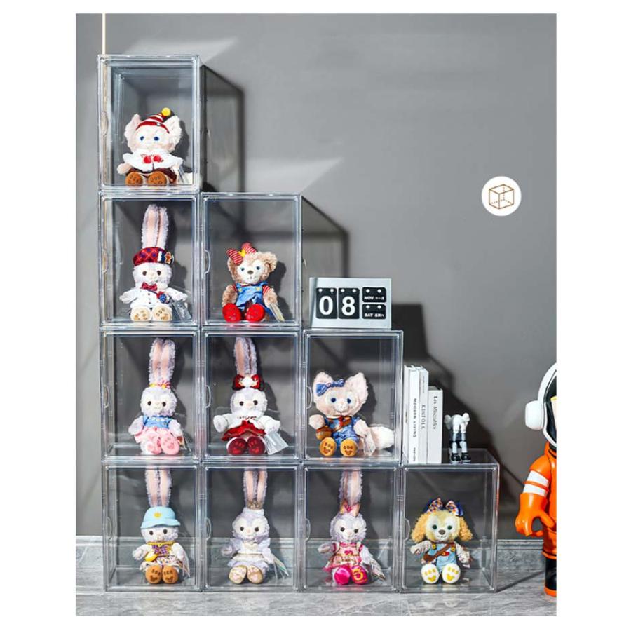 アクリル製ディスプレイケース 2個 ぬいぐるみ収納ケース 2個 透明 人形ケース ぬいぐるみケース