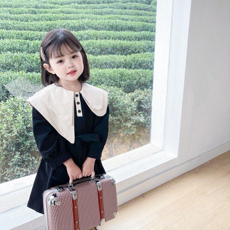 子供服 ワンピース キッズ 女の子 長袖ワンピース 綿 折り襟 春服 韓国子供服 子供ドレス Dress 子ども服 ベビー服 お姫様 おしゃれ 可愛い カジュアル 新品 在庫処分大特価