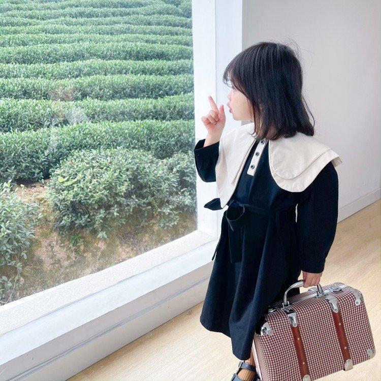 子供服 ワンピース キッズ 女の子 長袖ワンピース 綿 折り襟 春服 韓国子供服 子供ドレス Dress 子ども服 ベビー服 お姫様 おしゃれ 可愛い カジュアル 新品 在庫処分大特価