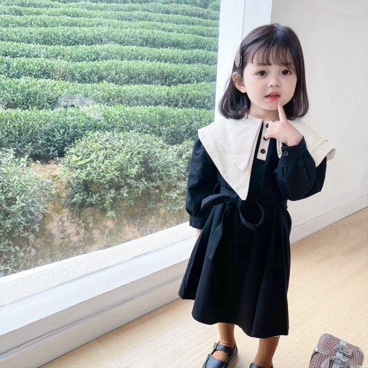 子供服 ワンピース キッズ 女の子 長袖ワンピース 綿 折り襟 春服 韓国子供服 子供ドレス Dress 子ども服 ベビー服 お姫様 おしゃれ 可愛い カジュアル 新品 在庫処分大特価