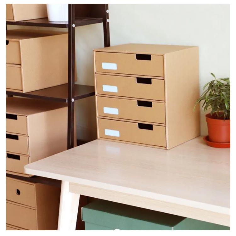 収納ボックス 紙製 ミニマリズム 引出し オフィス オフィス用品 小物