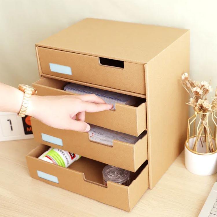 収納ボックス 紙製 ミニマリズム 引出し オフィス オフィス用品 小物