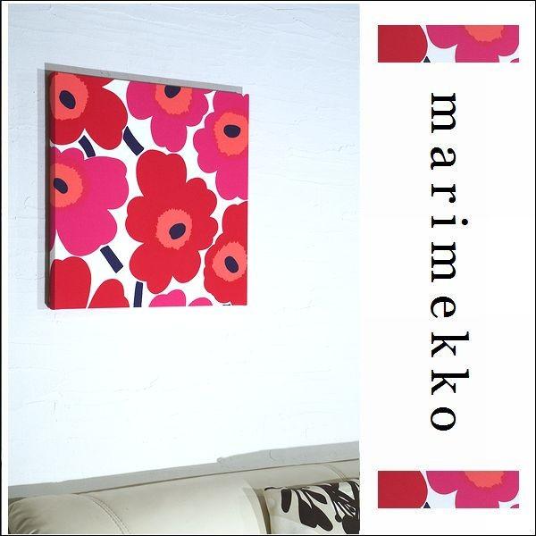 marimekko ファブリックパネル マリメッコ 北欧 40×40 赤 レッド