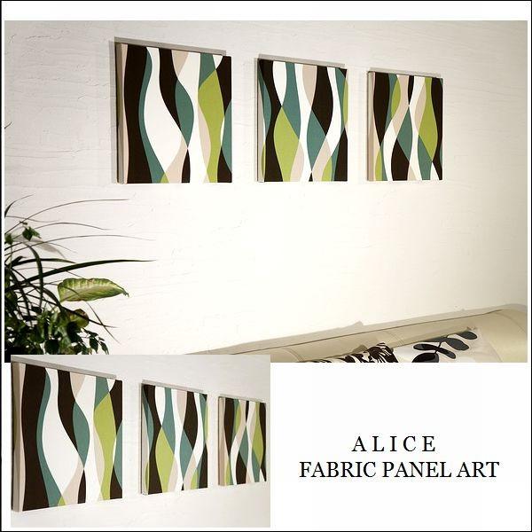 ファブリックパネル アートパネル アリス フレーム N5-WAVE 30×30cm ３枚組 グリーン ウェーブ |  | 01