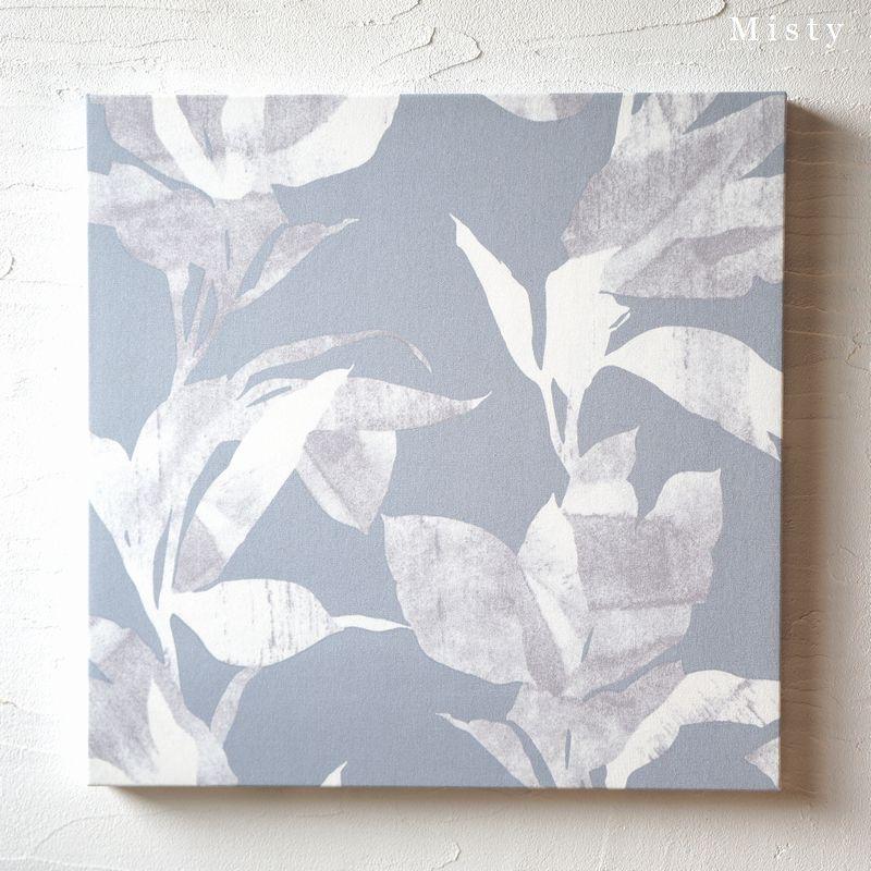 ファブリックパネル 北欧 Misty 40×40cm frozengray リーフ 壁アート