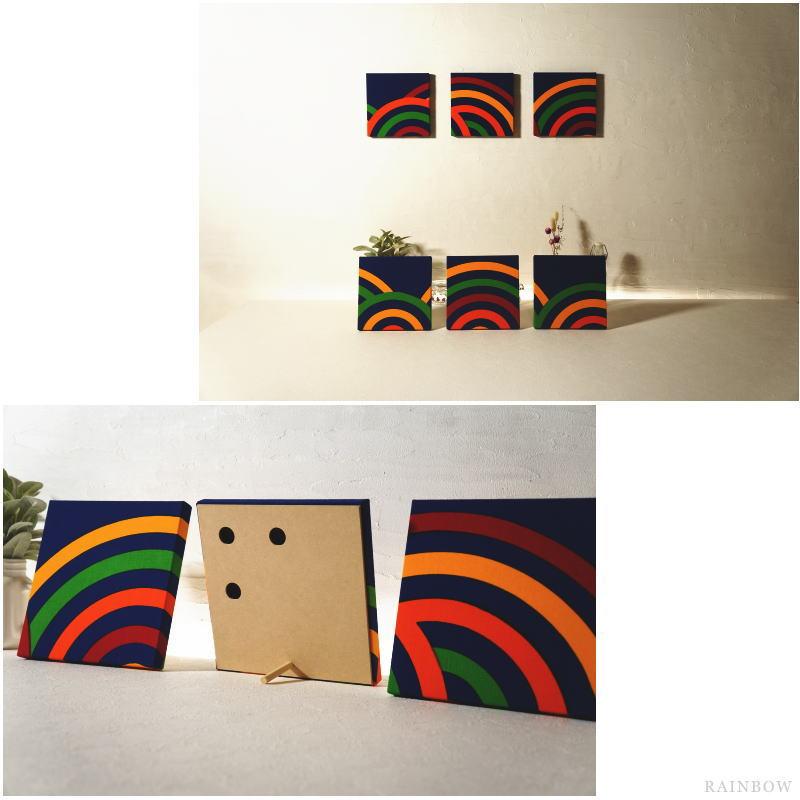 アートパネル ファブリックパネルパネル RAINBOW 20×20cm 3sets 希少｜alice55｜04