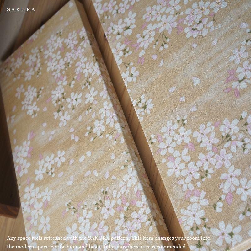 和モダン ファブリックパネル 2枚セット SAKURA 桜 ベージュ 日本製