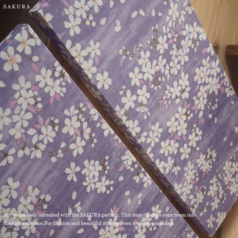 和モダン ファブリックパネル 2枚セット SAKURA 桜 紫 日本製 木製