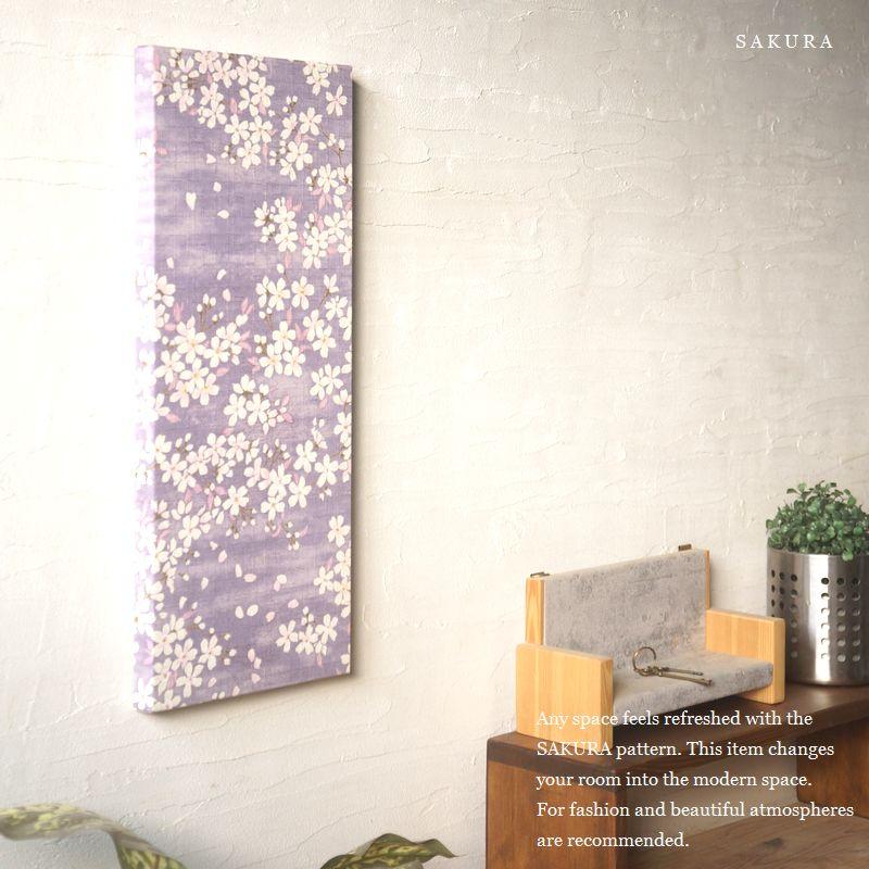 和モダン ファブリックパネル SAKURA 桜 紫 日本製 木製パネル
