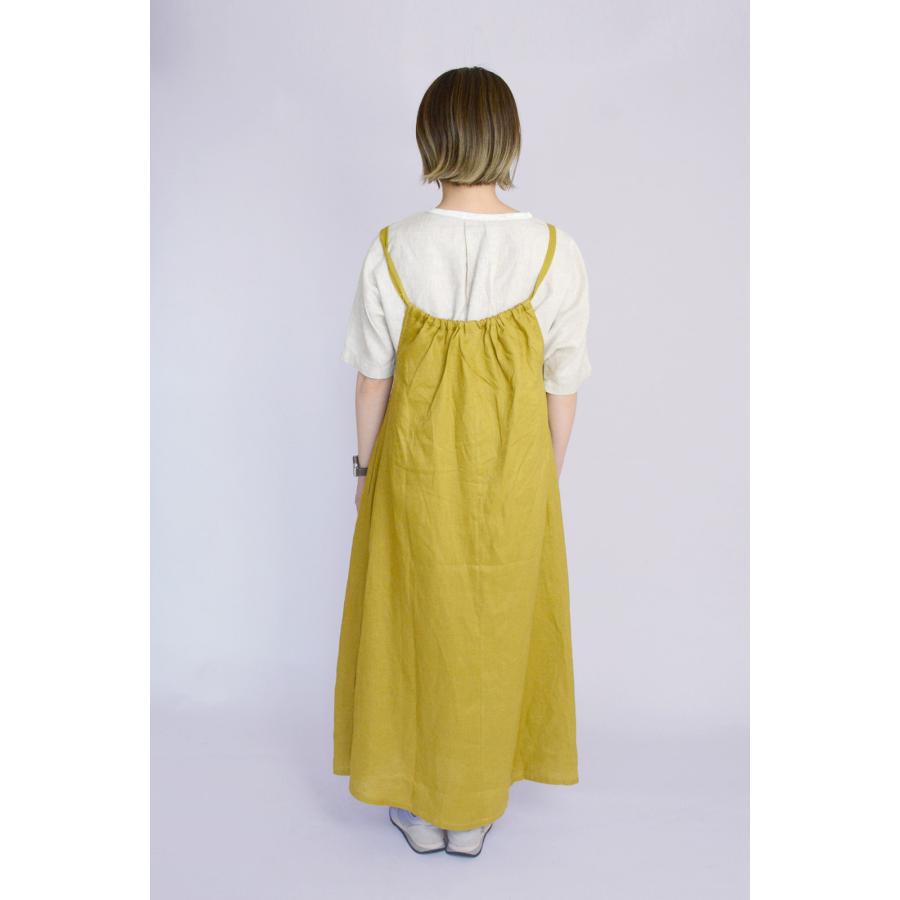 麻100%キャミワンピース ロングワンピース レディース