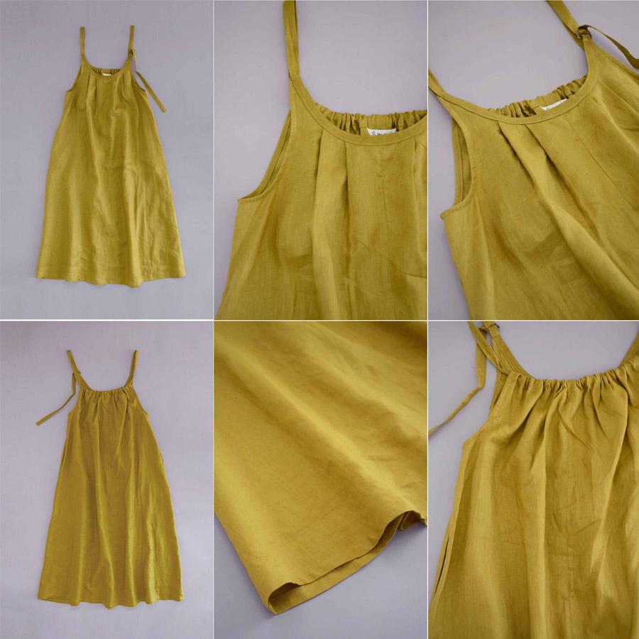 麻100%キャミワンピース ロングワンピース レディース