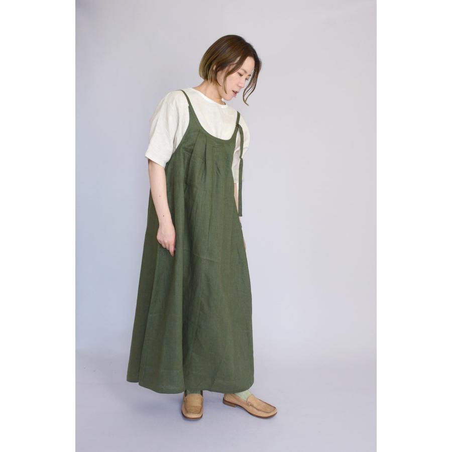 麻100%キャミワンピース ロングワンピース レディース サロペット 