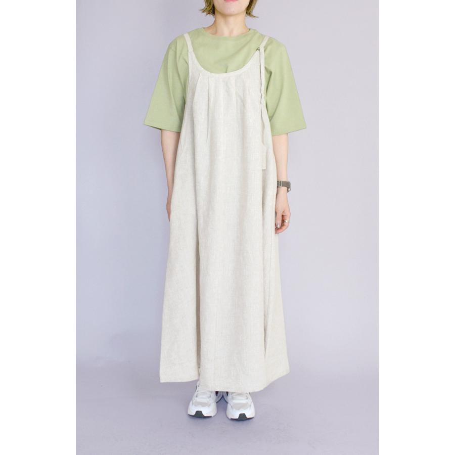 【極美品】INED 麻100% ロングワンピース　M 麻100%キャミワンピース ロングワンピース レディース