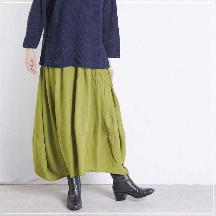 Green camel（グリーンキャメル） リネンコクーンスカート 麻 スカート
