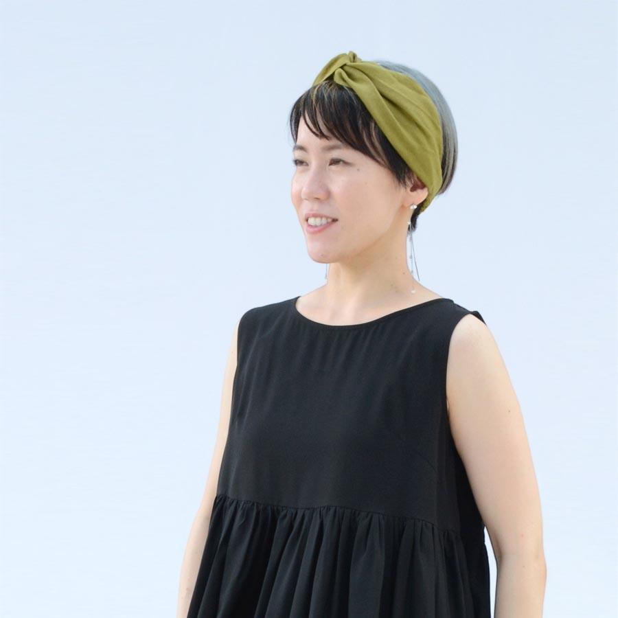麻100% ヘアターバン リネン 無地 ターバン ヘアバンド : リネン
