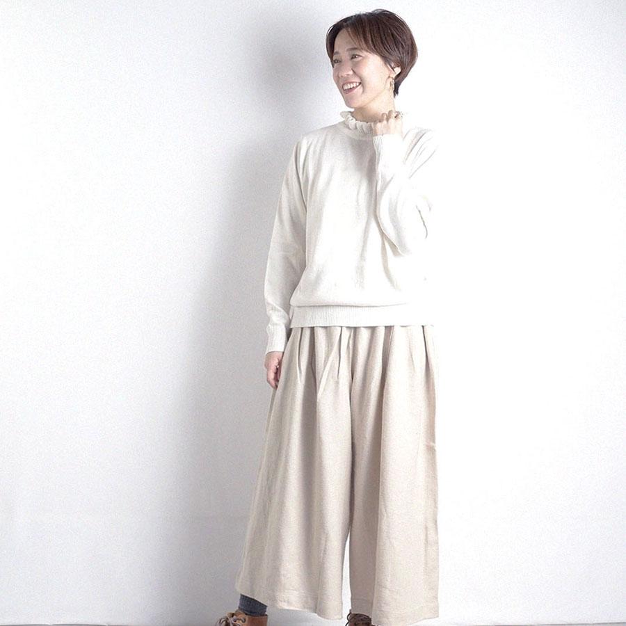 綿 フリルニット フリル衿ニット スタンドカラーニット セーター長袖 長袖ニット コットン ハイネック フリル ニット セーター | Lilou | 10