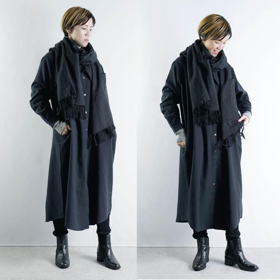 リネンウール 大判ストール (ポケット付き) ストール 麻 リネン