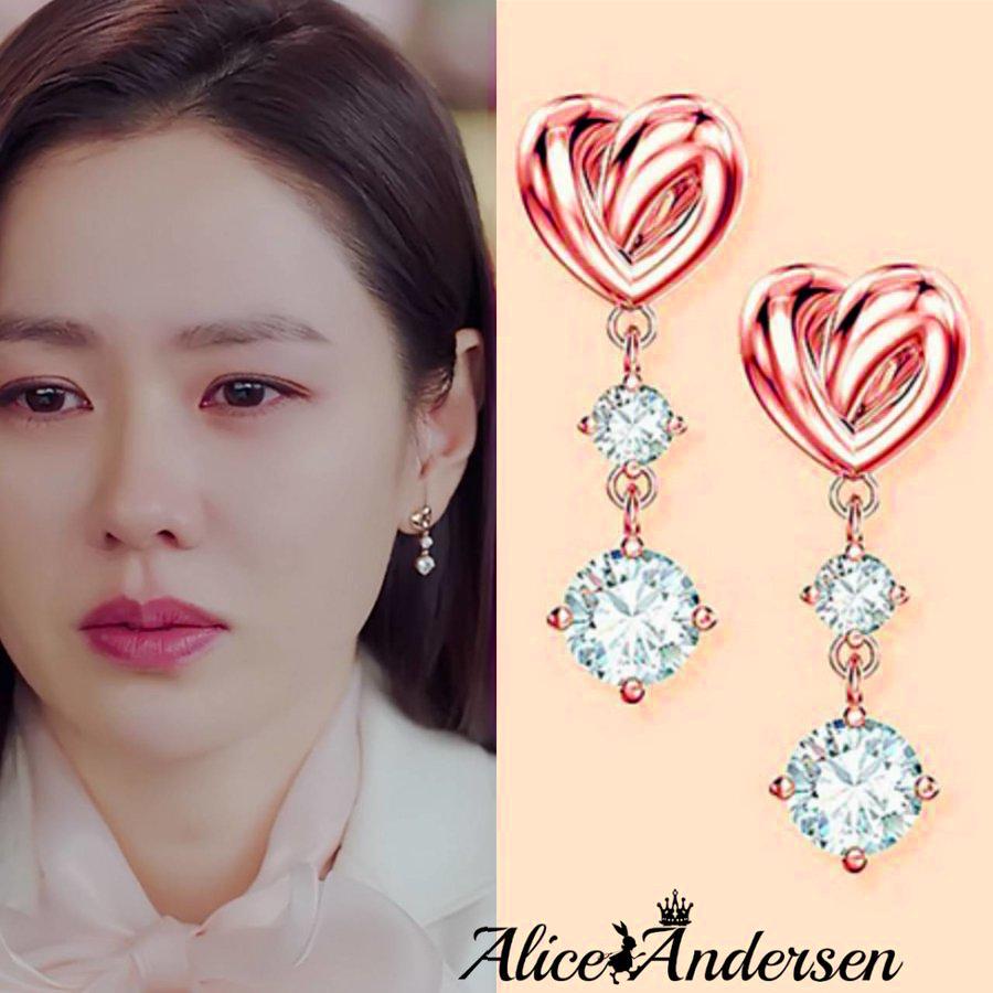 [韓国人気ジュエリー] BIJOU Heart Crystal Earrings ピアス 韓国 芸能人着用 ハートクリスタル 人気 アクセサリー 韓