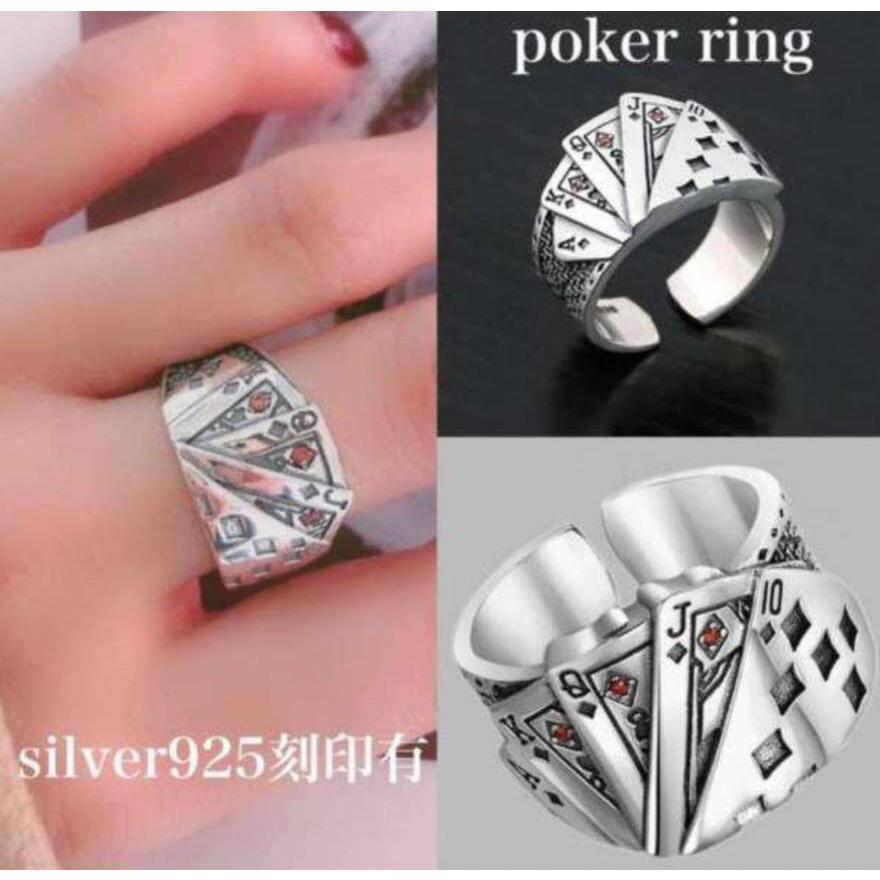 SALE／80%OFF】 指輪 メンズ シルバー トランプリング ファッション アクセサリー ポーカー