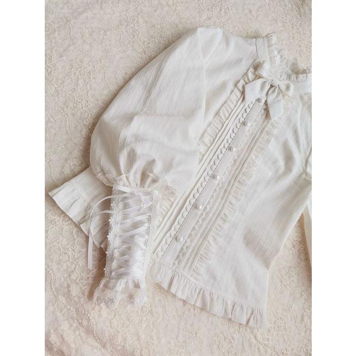 ブラウス ロリータ 長袖 春 秋 冬 裏起毛 選べる フェミニン