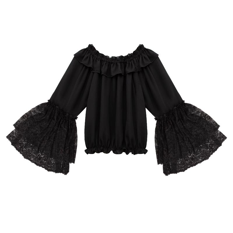 ロリータ ブラウス オフショルダー 姫袖 レース レディース ロリータファッション ブラック ホワイト A Alice Doll 通販 Yahoo ショッピング