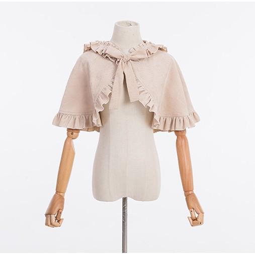 ロリータ ポンチョ マントコート オリジナル フード付き ショート丈 杏 赤 黒 ３色 かわいい 秋 冬 A0031 Alice Doll 通販 Yahoo ショッピング