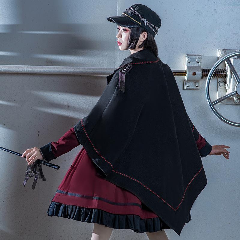 ロリータ マント コート 秋冬 ゴシック ゴスロリ コスプレ 軍服 軍ロリ レディース 衣装 コスチューム ハロウィン ゴシック ロリータ服 サイズ M