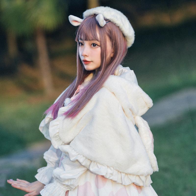 ロリータ ポンチョ マント コート 秋冬 アウター オリジナル 甘ロリ