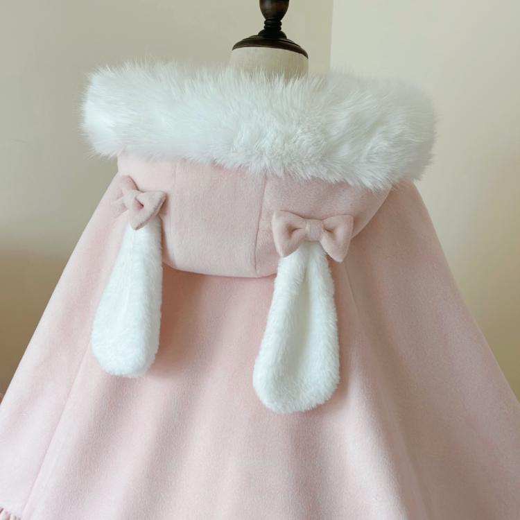 y2k 姫系 姫ギャル コケット ロリータ ファー リボン 花柄 ポンチョ ロリータ 姫系 ポンチョ コート アウター リボン フリル ウール