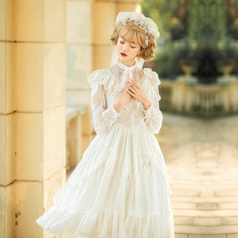 ロリータ ワンピース ウエディング ドレス ゆめかわいい ゴシック ゴスロリ ホワイト ブラック S M L Xl A Alice Doll 通販 Yahoo ショッピング
