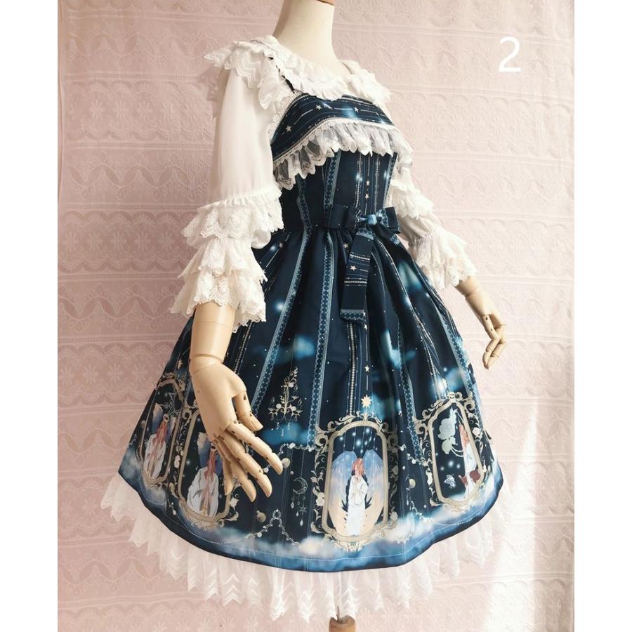 ロリータ ジャンパー ワンピース プリント 大天使 アウリエル リボン 神秘的 可愛い ４色 Xs 3xl A Alice Doll 通販 Yahoo ショッピング