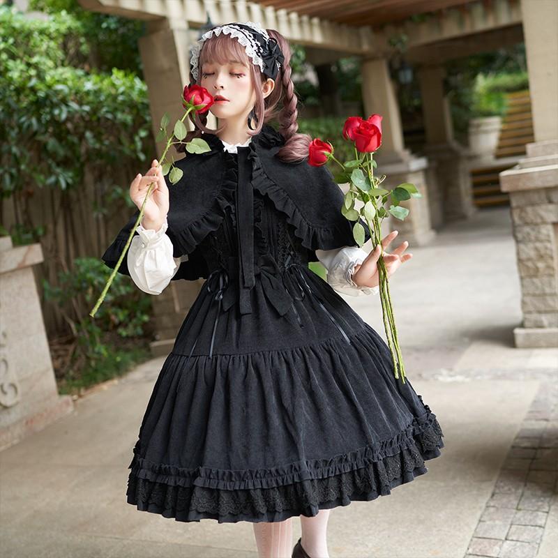 ワンピース ロリータ ゴスロリ ジャンパースカート 暖かい 杏 赤 黒 かわいい A Alice Doll 通販 Yahoo ショッピング