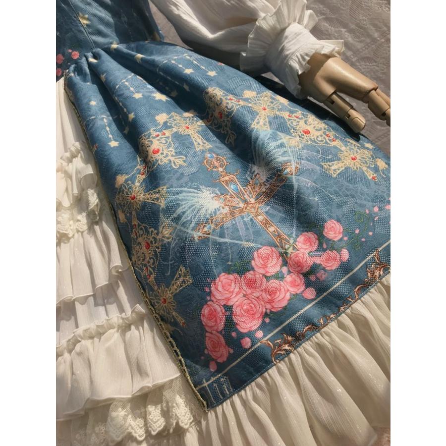 ワンピース ロリータ ジャンパースカート 冬 オリジナル 孔雀 十字架