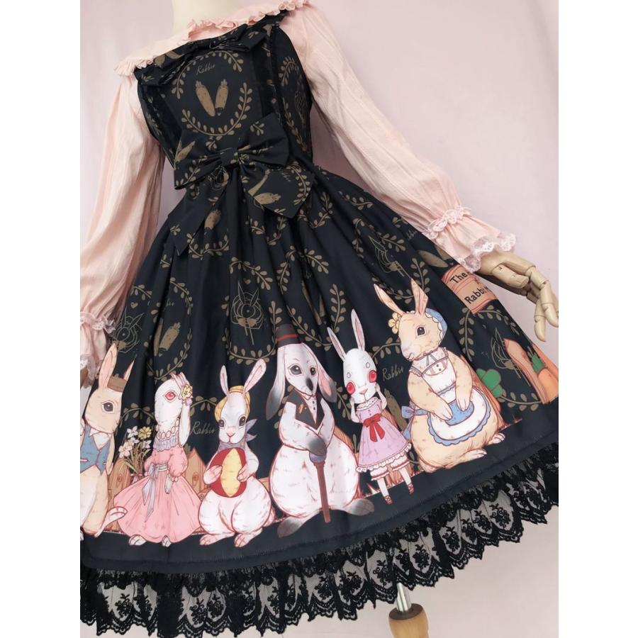 ロリータ オリジナル ワンピース ジャンパースカート プリント